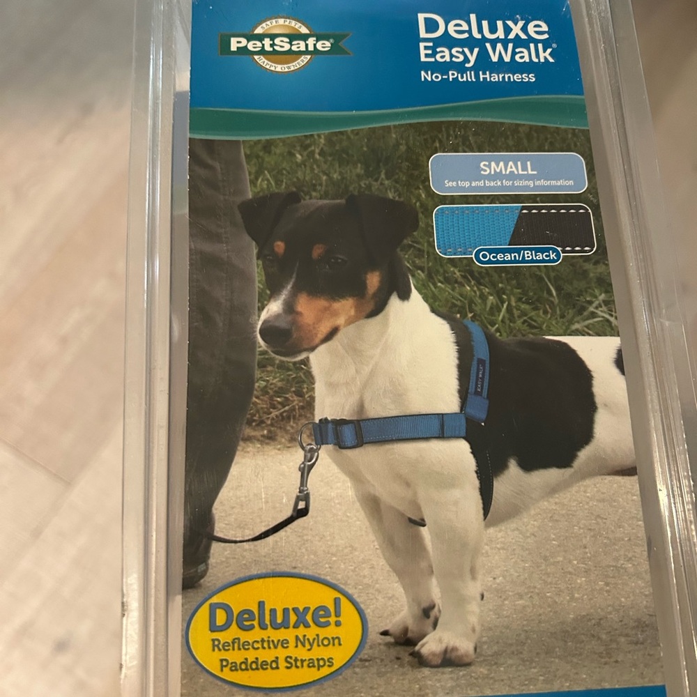 PetSafe Deluxe Easy Walk Dog Harness Teal Blue and Black, Size Small